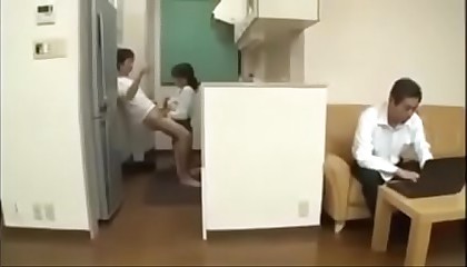 Cheating Japanese Milf with her Son