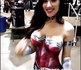 Naked Wonder Woman body painting,amateur teen
