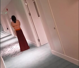 Beijing Dom: Chinese slave walking in hotel